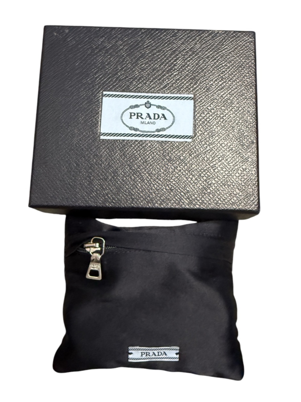 Prada Silver Metal Hair Claw Clip with Black Logo Triangle - Picture 8 of 10